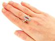Wearing Image for Marquise Shape Ruby Ring with Diamonds