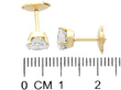 18k Gold Stud Earrings size