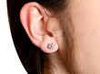 18k Gold Stud Earring wearing