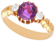 Antique Purple Sapphire Ring with Diamonds