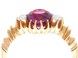 Antique Purple Sapphire Ring with Diamonds