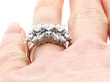 Diamond Cluster Ring on Finger