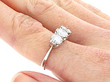 1.82 Carat Diamond Trilogy Ring on the Finger