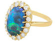 Black Opal Engagement Ring with diamonds