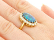 Black Opal Engagement Ring on hand