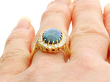 Black Opal Engagement Ring being worn