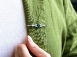 Emerald Bar Brooch On Scarf
