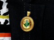 Victorian Rock Crystal Brooch Being Worn