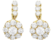 Flower Diamond Earrings in Yellow Gold