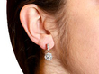 Flower Diamond Earring in Yellow Gold Wearing