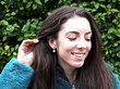 Diamond Earring in Yellow Gold Wearing