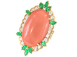 Coral Pendant with Emeralds and Diamonds
