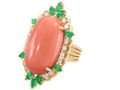 Vintage Coral Ring in Yellow Gold