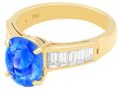 Vintage Unheated Blue Sapphire Ring with Diamonds for sale 