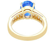 back of Vintage Unheated Blue Sapphire Ring with Diamonds 