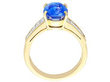 Vintage Unheated Blue Sapphire Ring with Diamonds Yellow gold