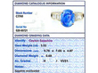 Grading card Vintage Unheated Blue Sapphire Ring with Diamonds 