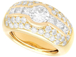 Chunky Yellow Gold Multi Diamond Ring UK