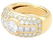 Chunky Yellow Gold Multi Diamond Ring UK
