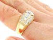 Chunky Yellow Gold Multi Diamond Ring UK