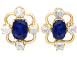 Antique Blue Sapphire Earrings Yellow Gold