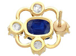 Antique Blue Sapphire Earrings Yellow Gold