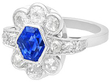 Certified Blue Sapphire and Diamond Ring