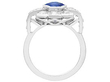 Certified Blue Sapphire and Diamond Ring