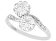 Large Two Stone Diamond Crossover Ring