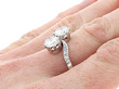 Large Two Stone Diamond Crossover Ring