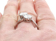 Large Two Stone Diamond Crossover Ring