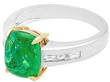 Emerald Solitaire Ring White Gold