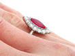 Vintage Marquise Cut Ruby Engagement Ring