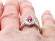 Vintage Marquise Cut Ruby Engagement Ring
