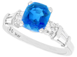 Vintage Ceylon Sapphire Ring with Diamonds