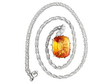 Vintage Citrine Pendant with Diamonds