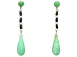 Jade Drop Earrings with Onyx
