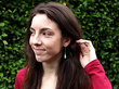 Jade Drop Earrings with Onyx Wearing