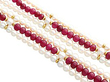 Vintage Pearl and ruby strand detail