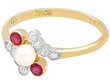 Edwardian Pearl Ring with Rubies
