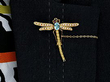 Gold and Gemstone Dragonfly Brooch UK