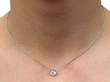 Wearing Image for Diamond Solitaire Pendant in White Gold