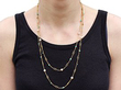 Wearing Vintage Gold Pearl and Turquoise Necklace