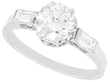 Diamond Engagement Ring with Baguette Side Stones