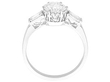 Diamond Engagement Ring with Baguette Side Stones side