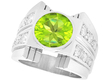 Chunky Peridot Ring in Platinum