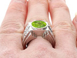 Chunky Peridot Ring in Platinum