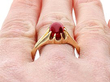 Wearing Antique Garnet Ring in Yellow Gold UK 