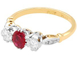 Ruby and Diamond Three Stone Ring