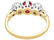 Ruby and Diamond Three Stone Ring